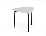 Modrest Andros - White Marble + Black Metal End Table