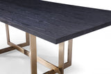 Modrest Pike - Modern Black Ash & Brass Dining Table