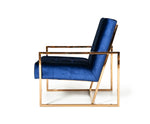 Modrest Samara Modern Blue & Gold Accent Chair