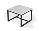 Modrest Baca - White Marble + Black Metal End Table