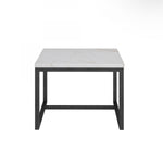 Modrest Baca - White Marble + Black Metal End Table