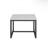 Modrest Baca - White Marble + Black Metal End Table