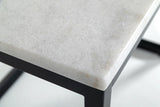 Modrest Baca - White Marble + Black Metal End Table