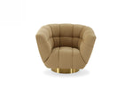 Divani Casa Granby - Glam Mustard and Gold Fabric Chair