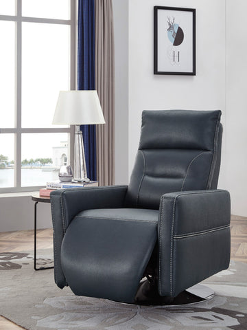 Divani Casa Nashua Modern Blue Leatherette Recliner Chair