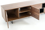 Modrest Torlonia Modern Walnut & Black TV Stand