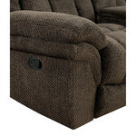 Irene - Transitional Brown Flannelette Sectional Recliner