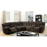 Irene - Transitional Brown Flannelette Sectional Recliner