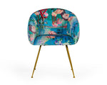 Modrest Roxann - Contemporary Floral Velvet Gold Dining Chair