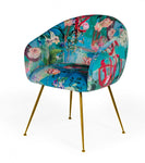 Modrest Roxann - Contemporary Floral Velvet Gold Dining Chair