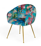 Modrest Roxann - Contemporary Floral Velvet Gold Dining Chair