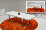 A&X Skyline White Crocodile Extendable Dining Table