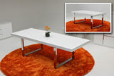 A&X Skyline White Crocodile Extendable Dining Table