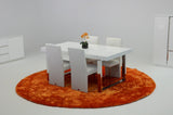 A&X Skyline White Crocodile Extendable Dining Table