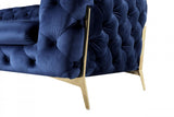 Divani Casa Sheila - Transitional Dark Blue Fabric Chair