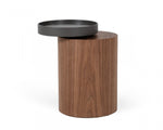 Modrest Bascom- Modern Grey and Walnut End Table