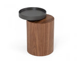 Modrest Bascom- Modern Grey and Walnut End Table