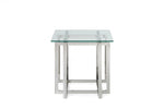 Modrest Valiant Modern Glass & Stainless Steel End Table