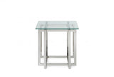 Modrest Valiant Modern Glass & Stainless Steel End Table