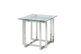 Modrest Valiant Modern Glass & Stainless Steel End Table