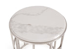 Modrest Silvan Modern Marble & Stainless Steel End Table