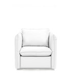 Divani Casa Tamworth - Modern White Leather Swivel Lounge Chair