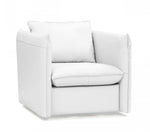 Divani Casa Tamworth - Modern White Leather Swivel Lounge Chair