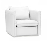 Divani Casa Tamworth - Modern White Leather Swivel Lounge Chair