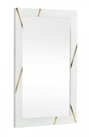 Modrest Nixa - Modern White & Gold Mirror