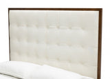 Modrest Amberlie - White Vegan Leather & Walnut Bed