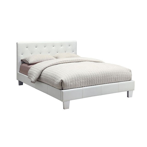 Velen Contemporary White Leatherette Bed