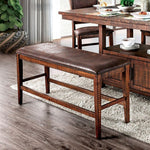 Wichita - Rustic, Leatherette Counter Height Dining Bench